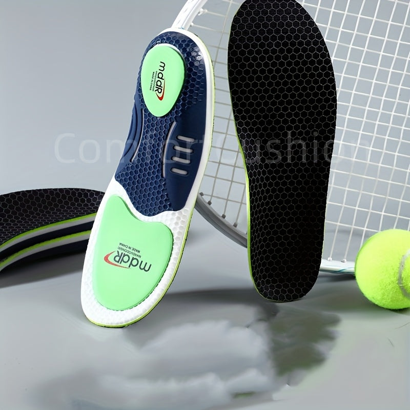 Unisex TPU Arch Support Insoles Breathable Shock Absorbing Cushioned Green Blue