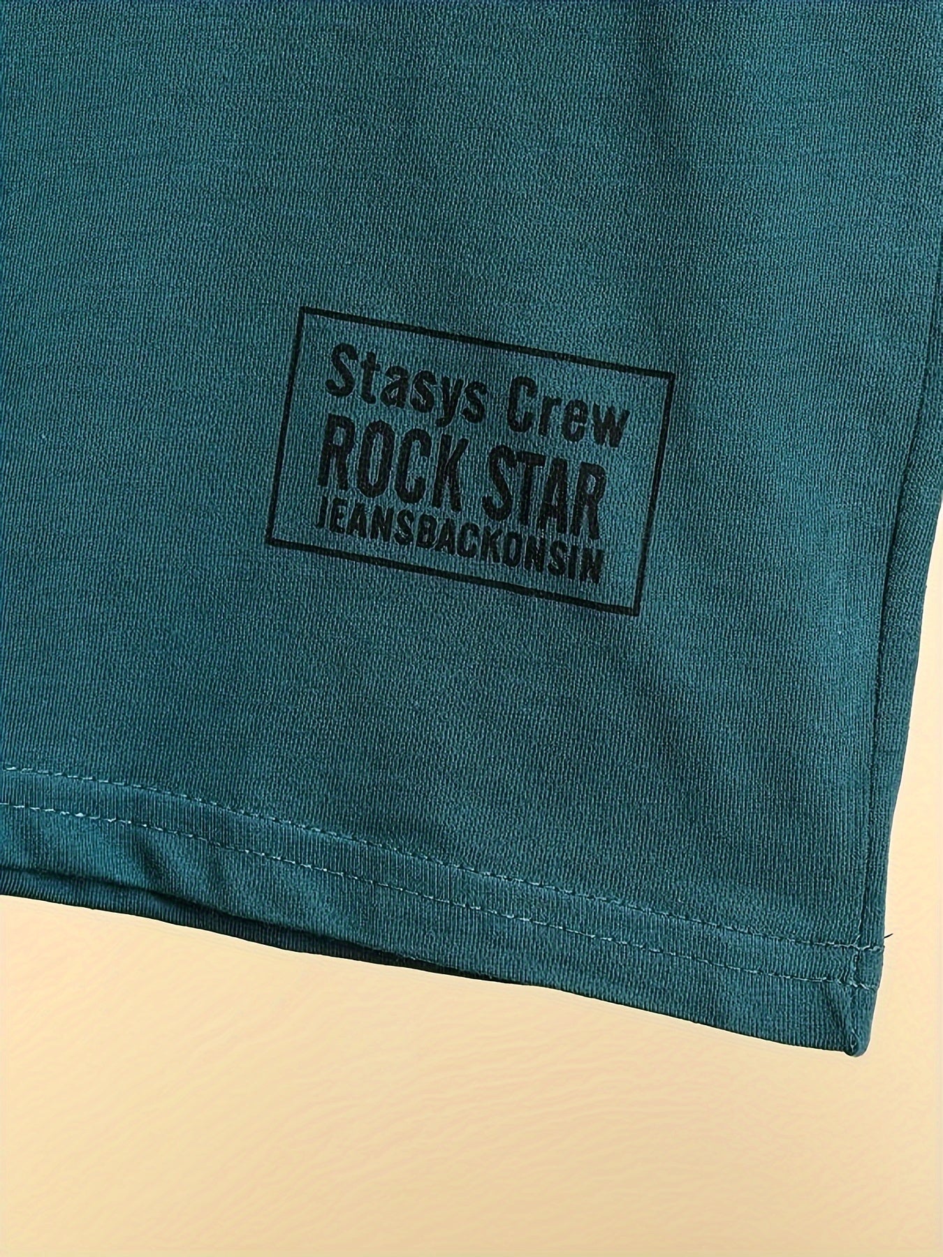 Boys' Summer Two-Piece Set T-Shirt and Shorts with Glasses Print for Kids