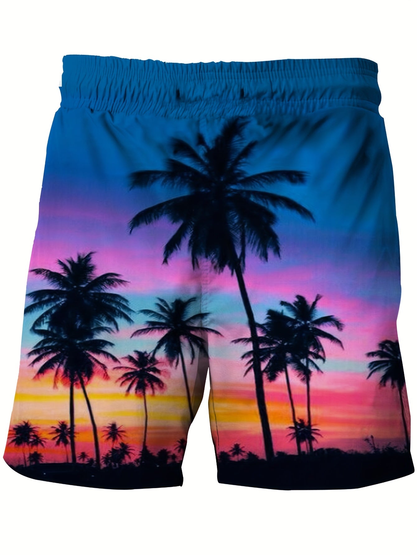 Yozgi ta'til uchun erkaklar uchun plussiz tropik kayfiyatli grafik taxta shortiklari