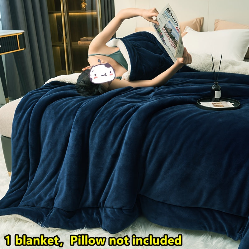 Double Layer Milk Velvet and Lamb Velvet Blanket for Indoor and Outdoor Use