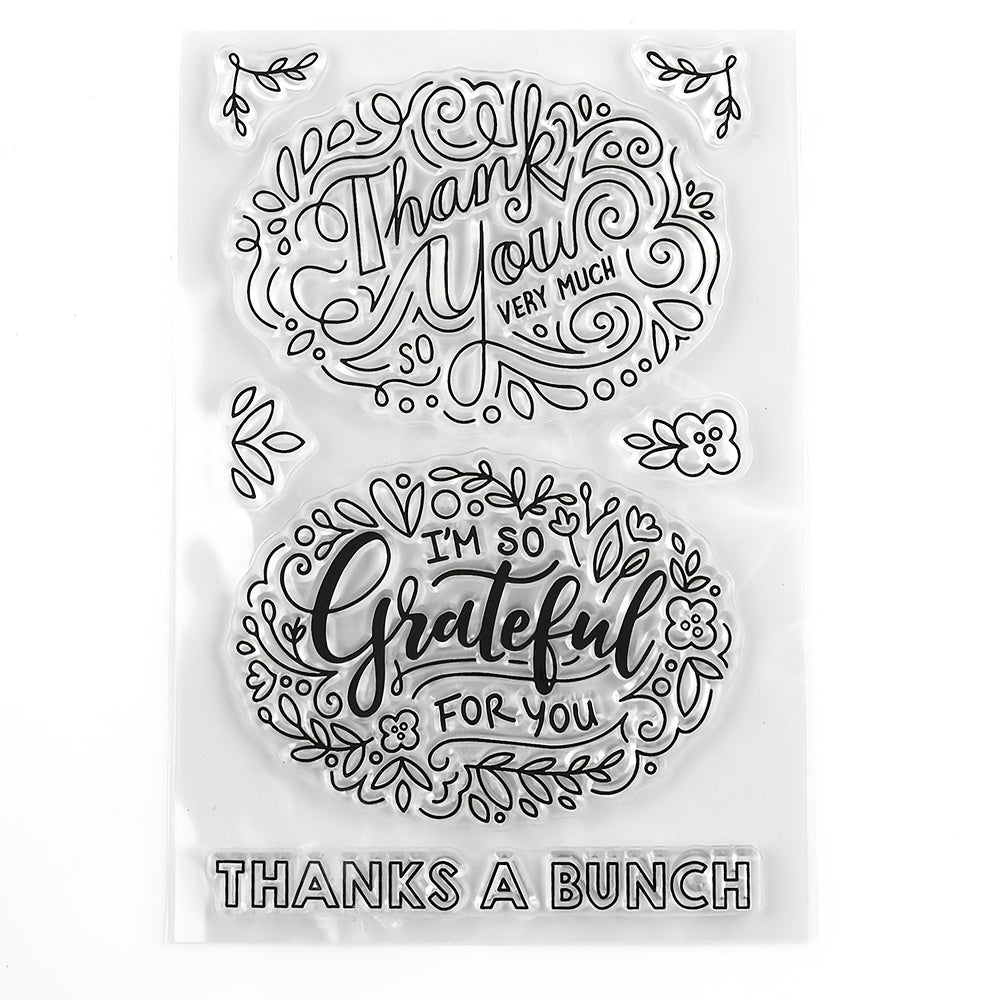 Thank You Messages Clear Stamps Set for DIY Crafts Card Making Scrapbooking