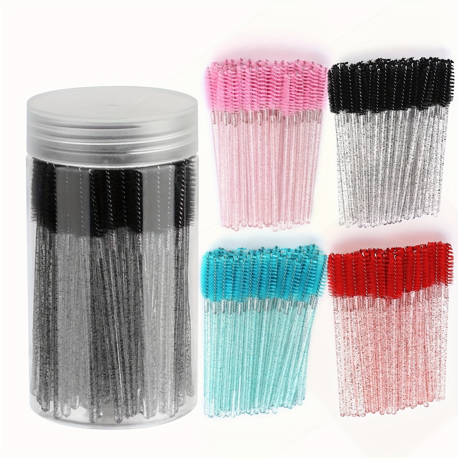50 Pcs Disposable Mascara Wands Makeup Applicator Sets for Eyelashes and Brows