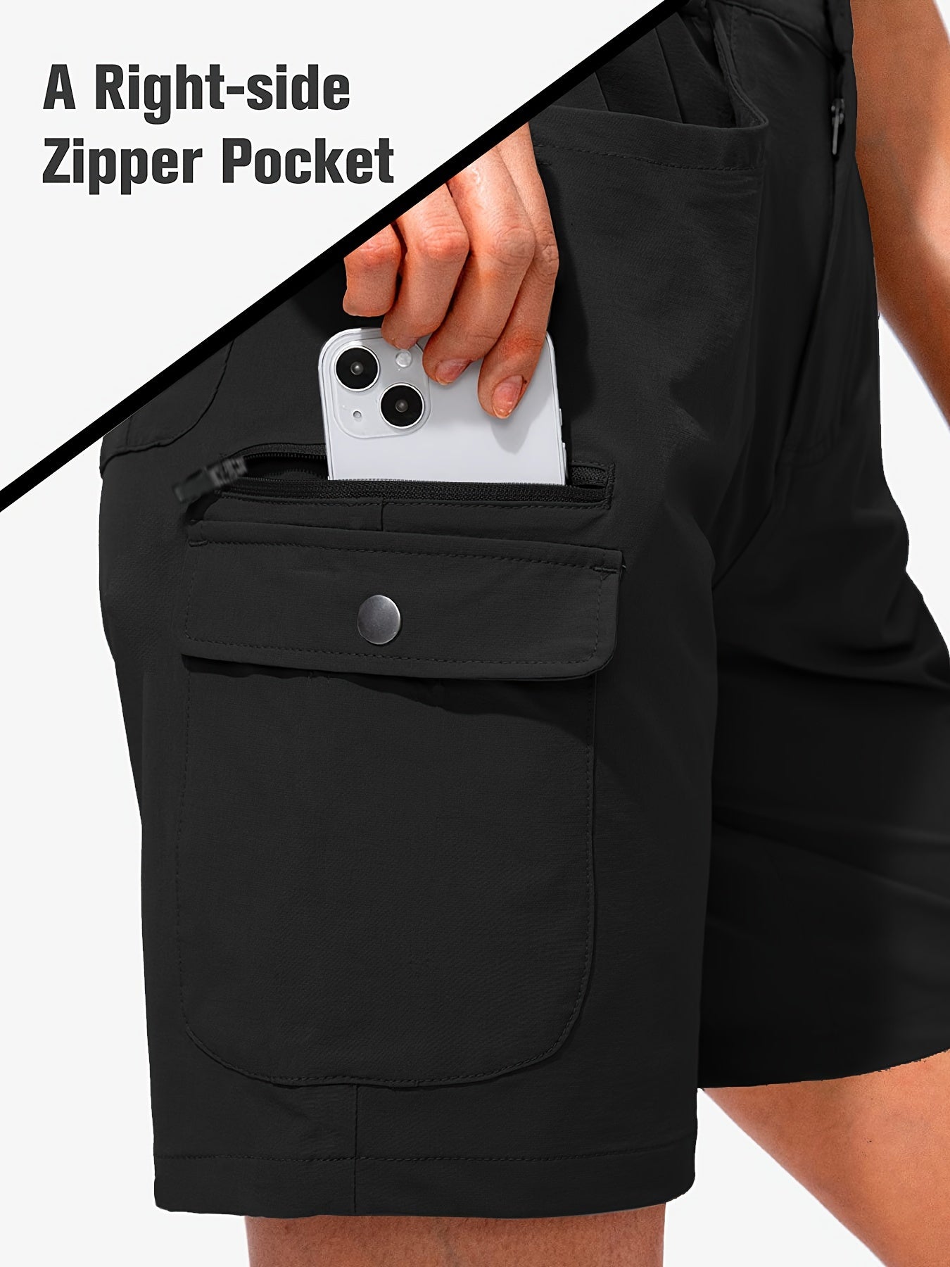 Pantalones cortos cargo ligeros de mujer de secado rápido de 7 pulgadas con 7 bolsillos