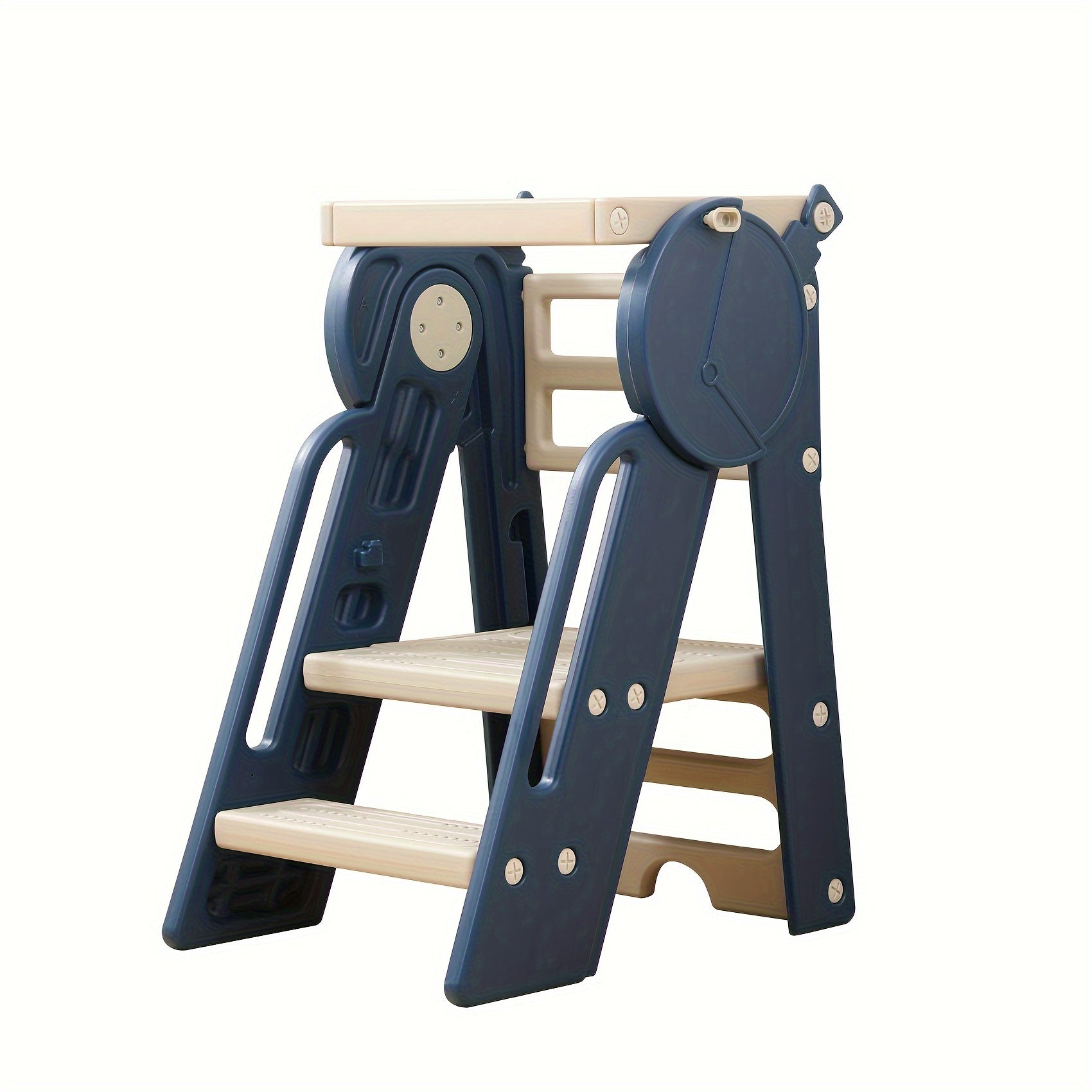 Children's Safety Stool 3-Step Plastic with Guardrails Anti-Slip for Kids Ages 3-6