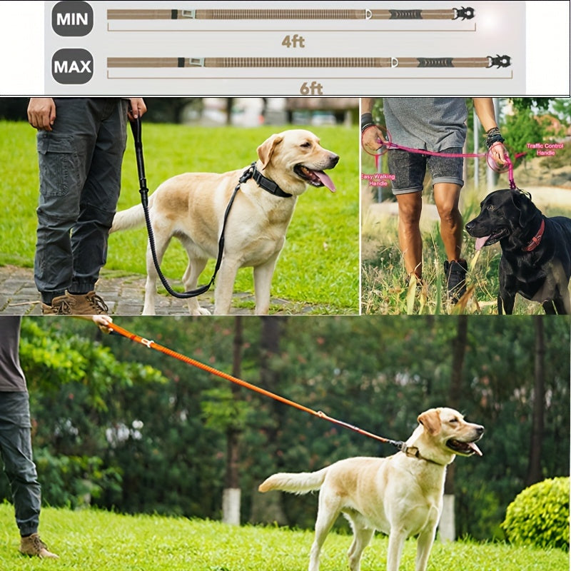 Durable Tactical Dog Leash with Quick Release Carabiner Reflective Nylon for Medium to Large Dogs