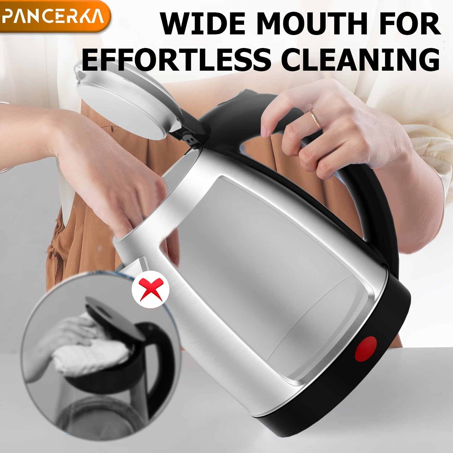 Stainless Steel Electric Kettle 1.8L Fast Boil BPA-Free Auto Shut-Off