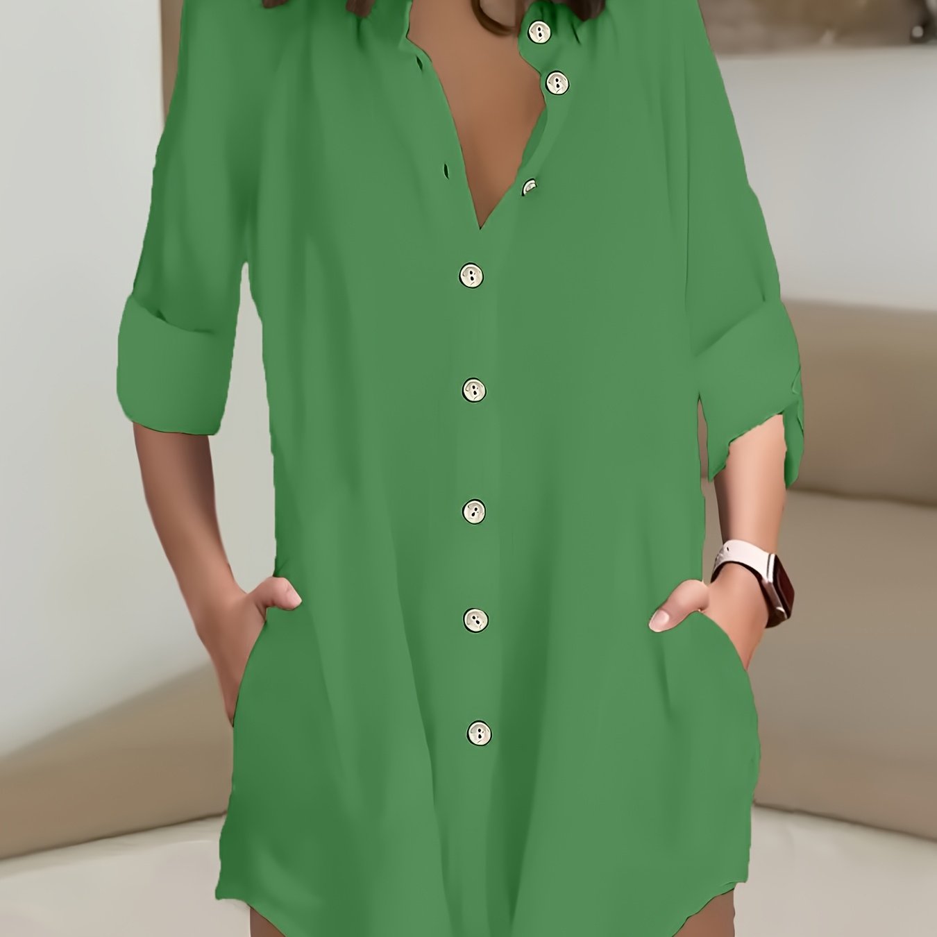 ayollar uchun keng ko'lamli kundalik uzun ko'ylak, belbog' bilan