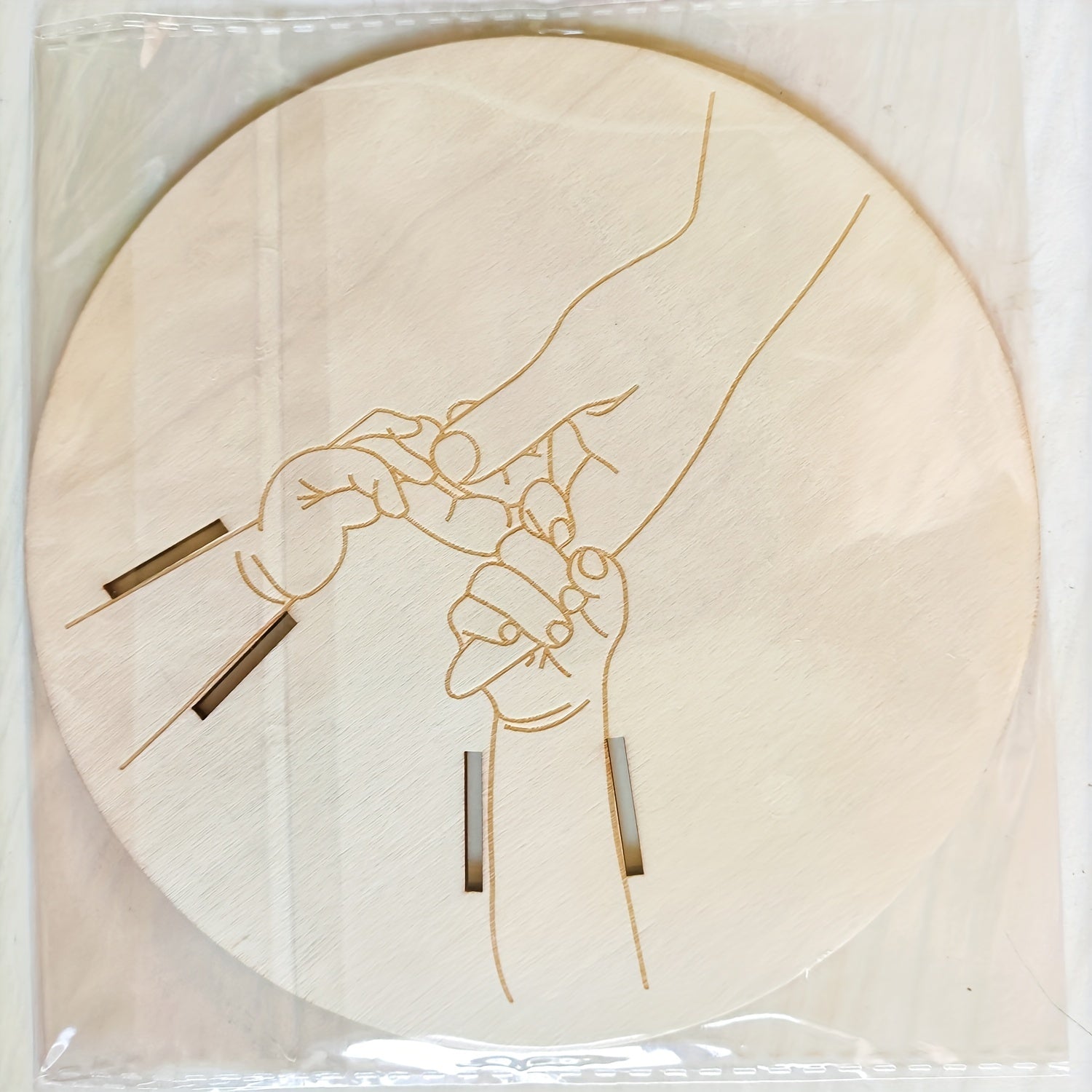 Wooden Birth Bracelet Keepsake with Engraved Heart and Round Memorial Plaque for Mother's Day and Family Gift