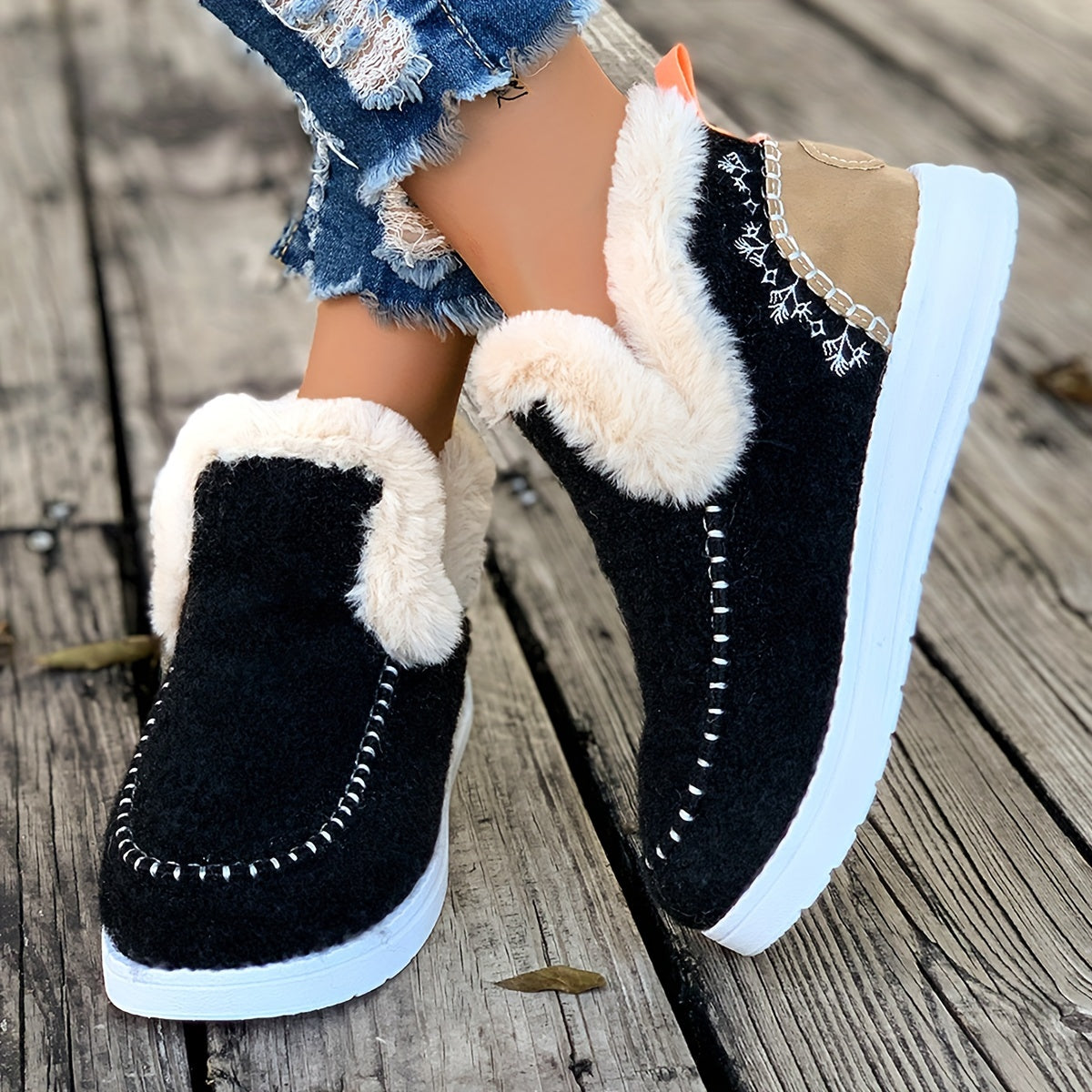 Women's Velvet Winter Ankle Boots Warm Snow Boots