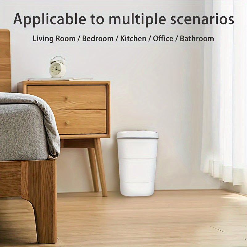 18L тихо закрывающаяся мусорная корзина с датчиком движения, герметичная, универсальная для кухни и ванной, овальной формы, работающая от батареек (батарейки AA не включены), подходит для украшения на Хэллоуин и Рождество.