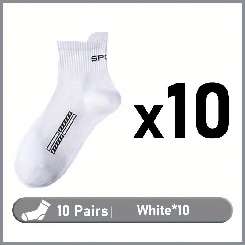 Men's Casual Socks Pack of 10 Pairs Size 38-45 Breathable Cushioned All Seasons