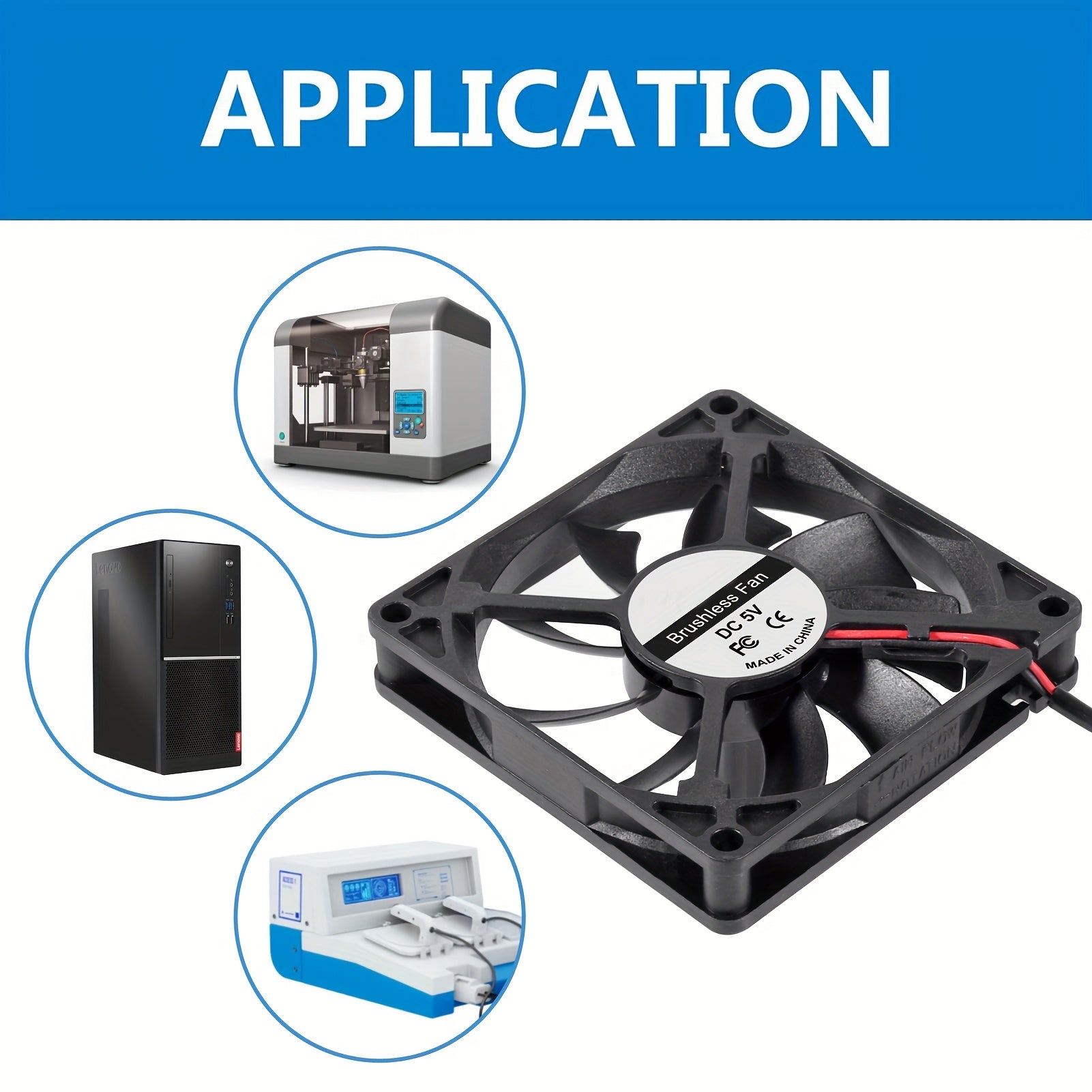 Two 80mm DC 5V USB fans for 3D printers and PC CPU cooling 8010 8015