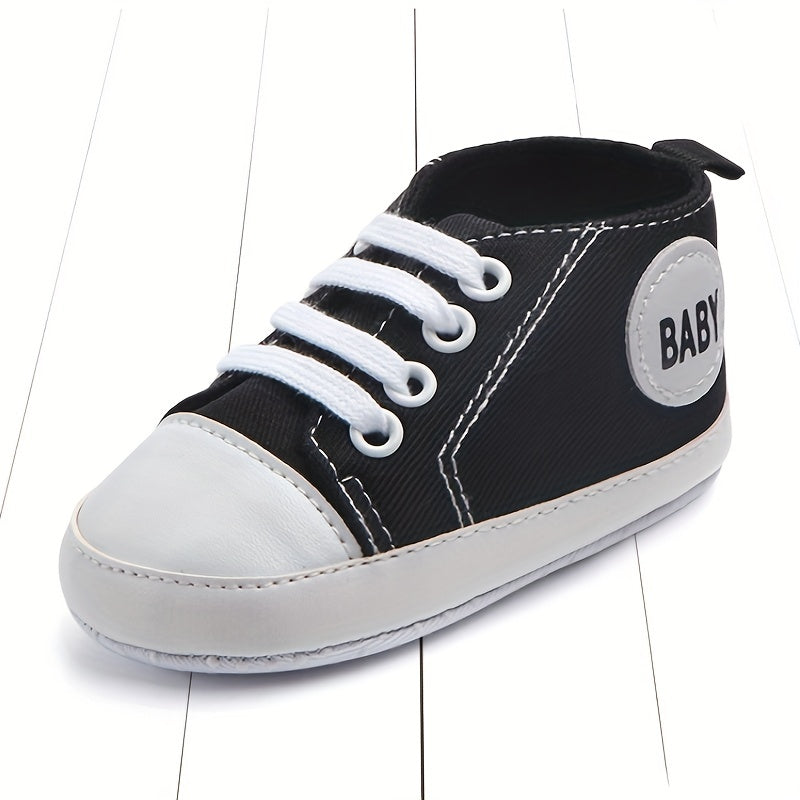 Baby Boys Canvas Sneakers Slip-On Red Fabric Indoor Outdoor Spring Fall