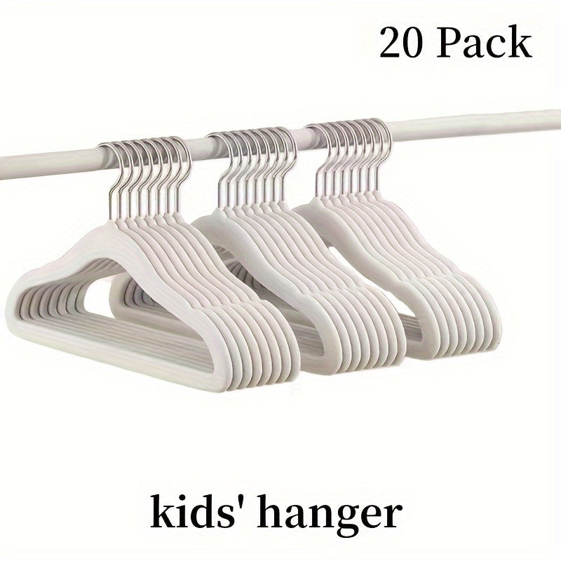 20-Piece Velvet Hangers Set for Kids and Teens Non-Slip Space-Saving Closet Organizer