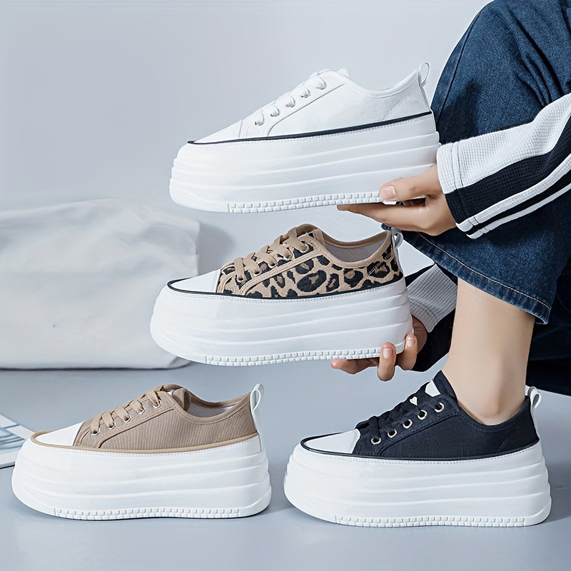Women's Small White Fashion Shoes Lace-Up Plain Toe All-Season Man-Made Materials