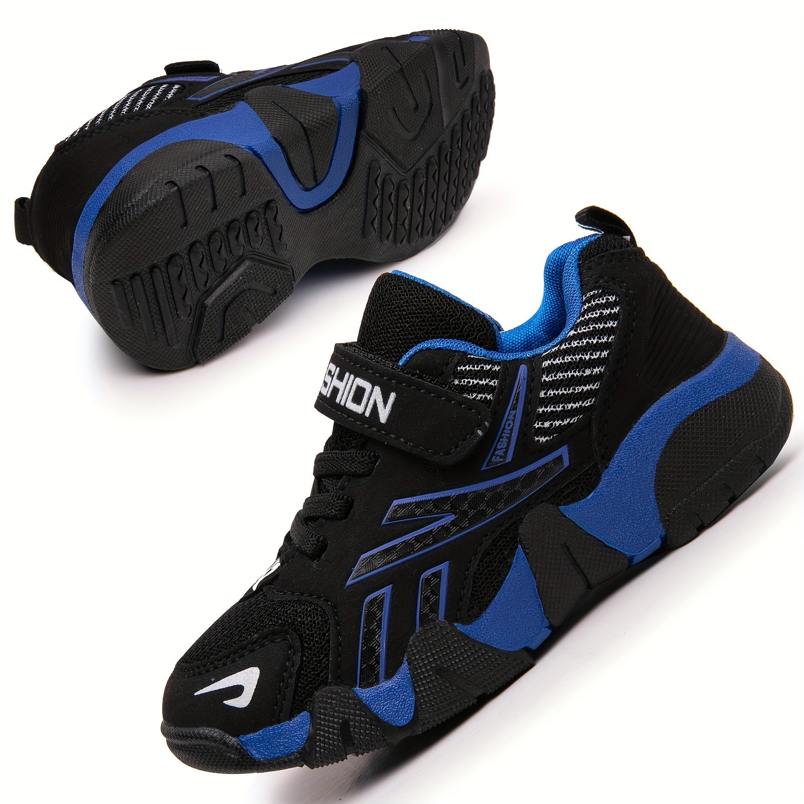 Kids Boys and Toddlers Sporty Sneakers Breathable Fabric Rubber Sole Adjustable Fastener