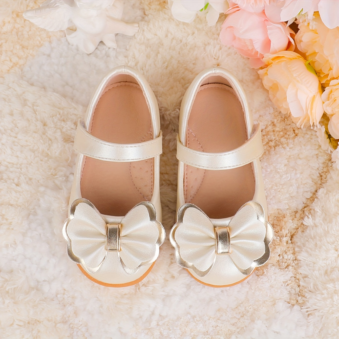 Girls' Mary Jane Flats Rainbow Bow Lightweight Casual Party Indoor Shoes