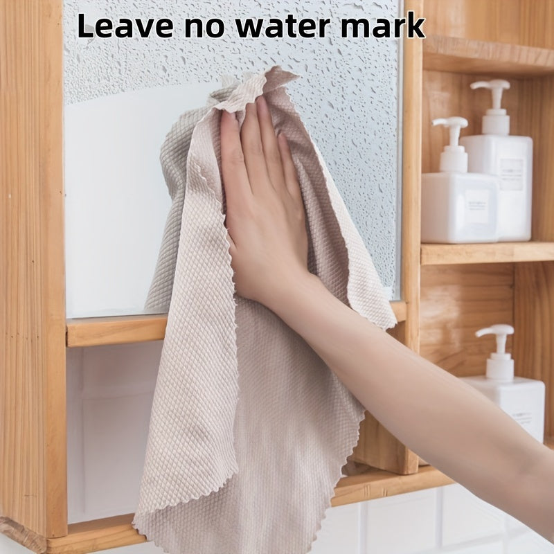 Thickened Fish Scale Cloth for Kitchen Absorbent Non-Trace Dishwashing Cloth