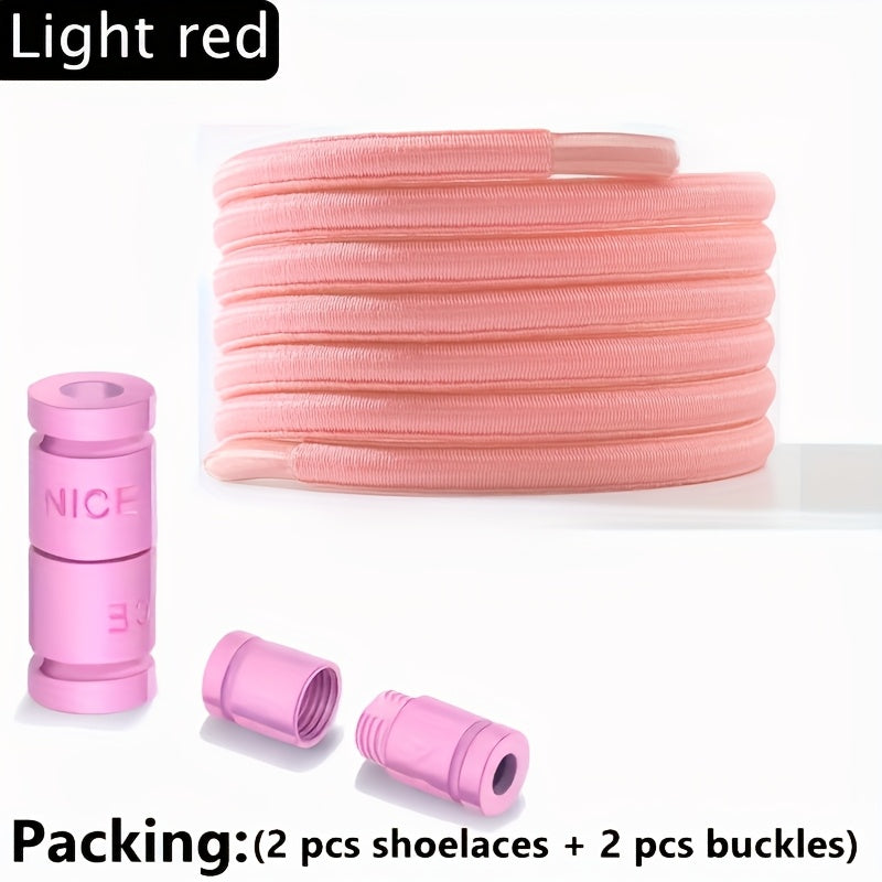 No-Tie Elastic Lace Shoes for Men and Women Quick-On Flat Shoe Laces