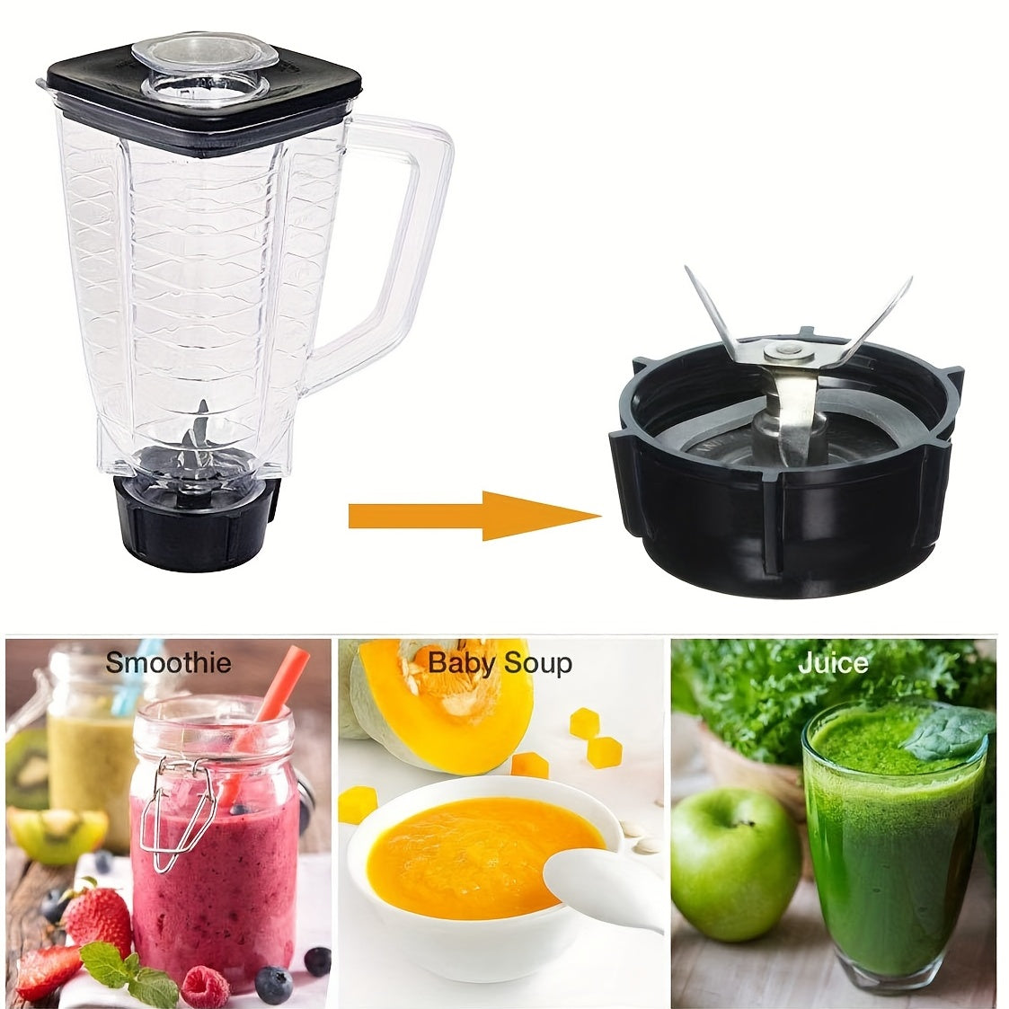 Kit de reemplazo para licuadora que incluye junta de cuchilla, acoplamiento y vaso para licuadora Oster