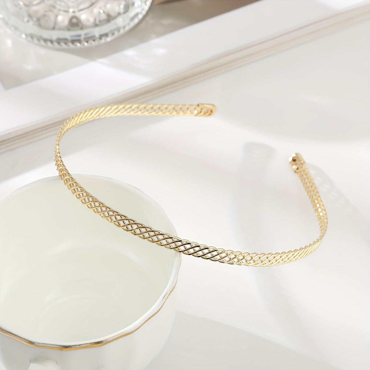 Летняя золотая сетка-ободок для волос, блестящий аксессуар для волос, европейский и американский стиль