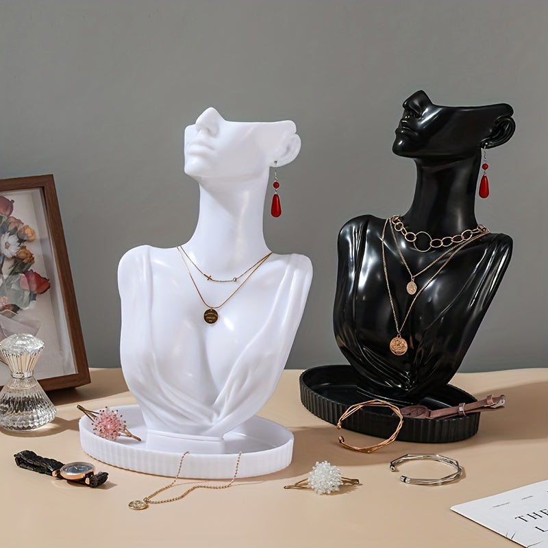 Пластиковая подставка для украшений с лотком для ожерелий и серег, домашний декор, подарок