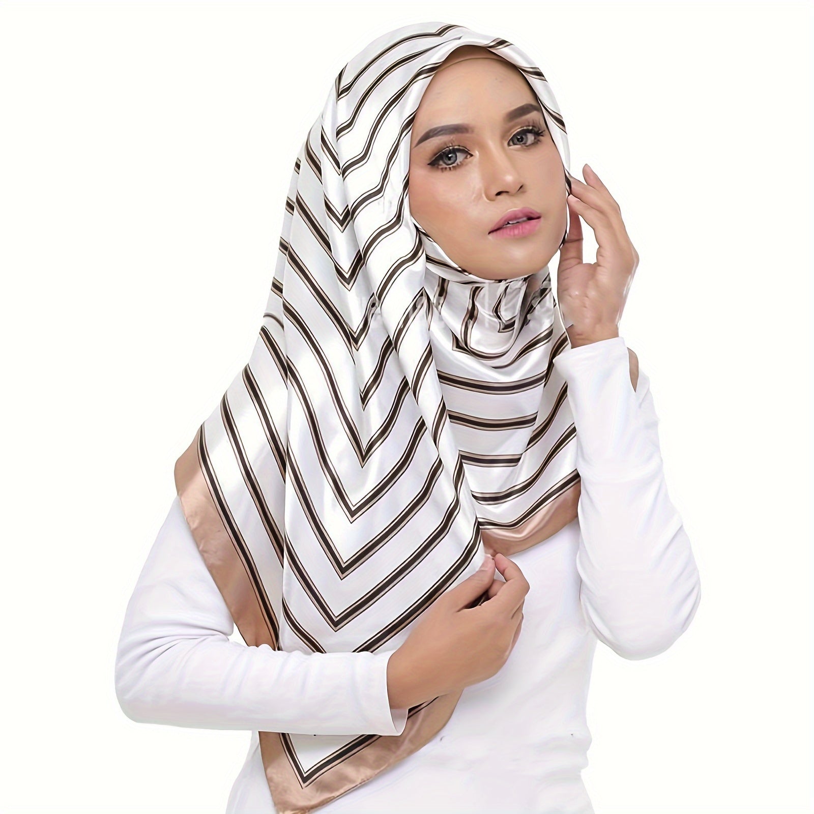 Women’s Satin Square Scarf 89.99cm Soft Sun Protection Head Wrap