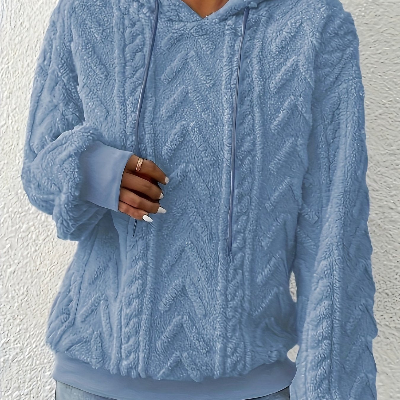 Women's Hooded Pullover Sweater Soft Polyester Spandex Solid Color Machine Washable