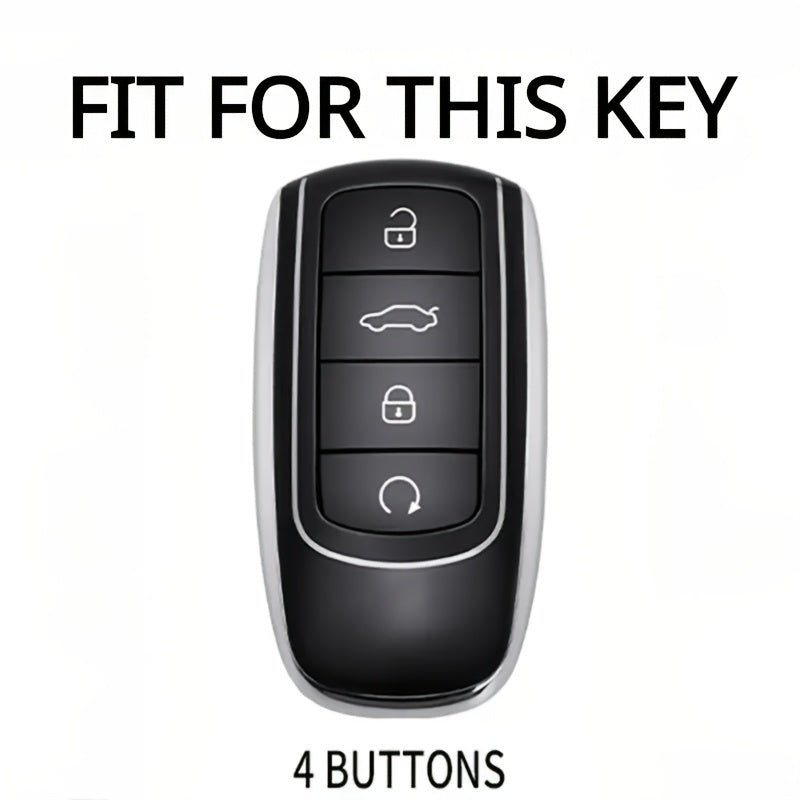 Car Key Cover TPU Minimalist 4 Button Slots for SUV and Sedan