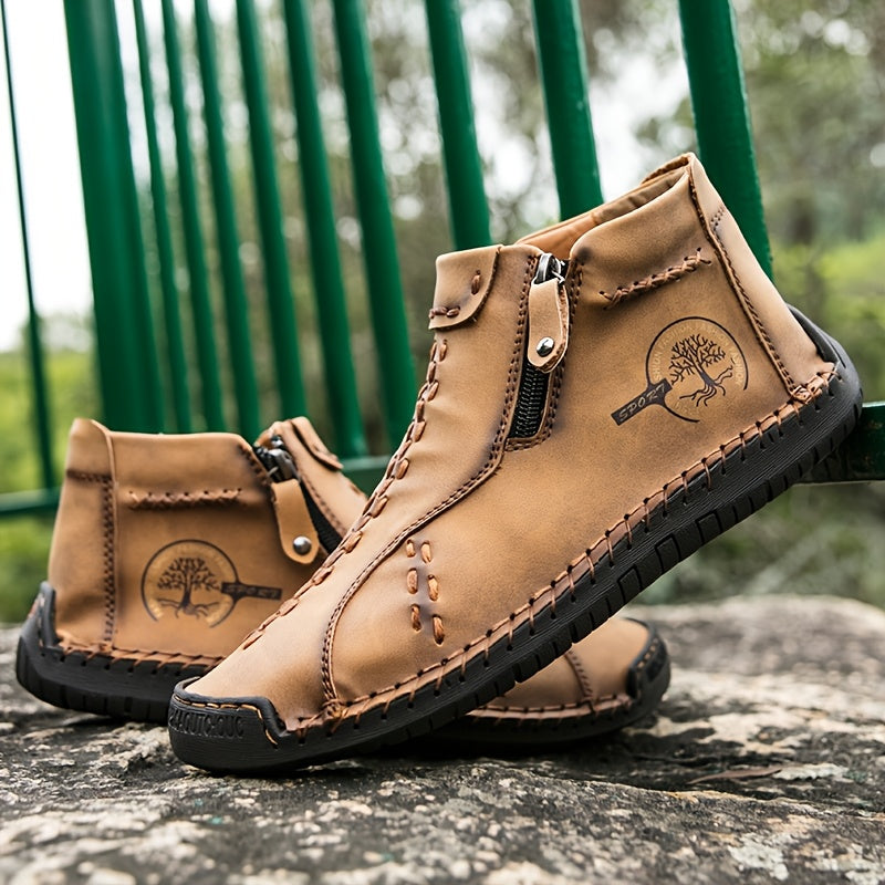 Women's Faux Leather Retro Chukka Boots Mint Green All-Season Casual Ankle Shoes