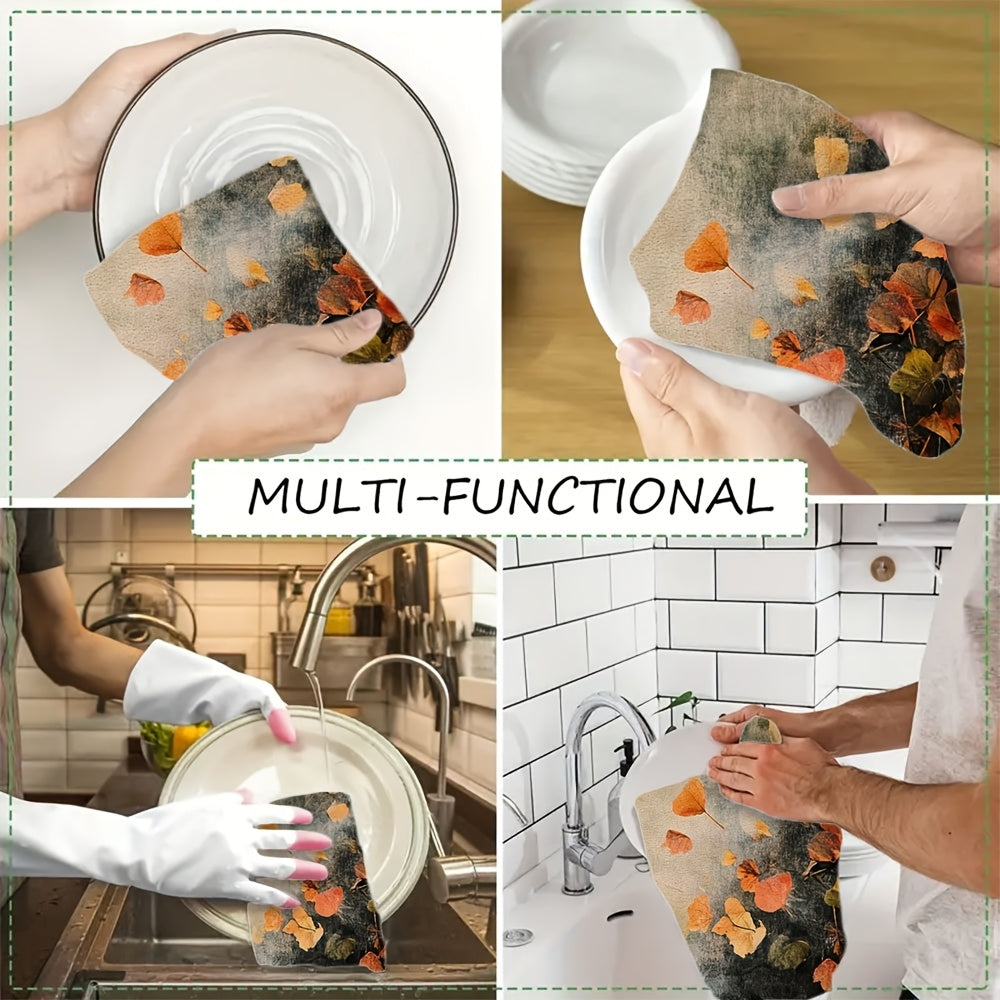 Set of 2 Coastal Kitchen Towels 16x24 Inches Super Absorbent Polyester