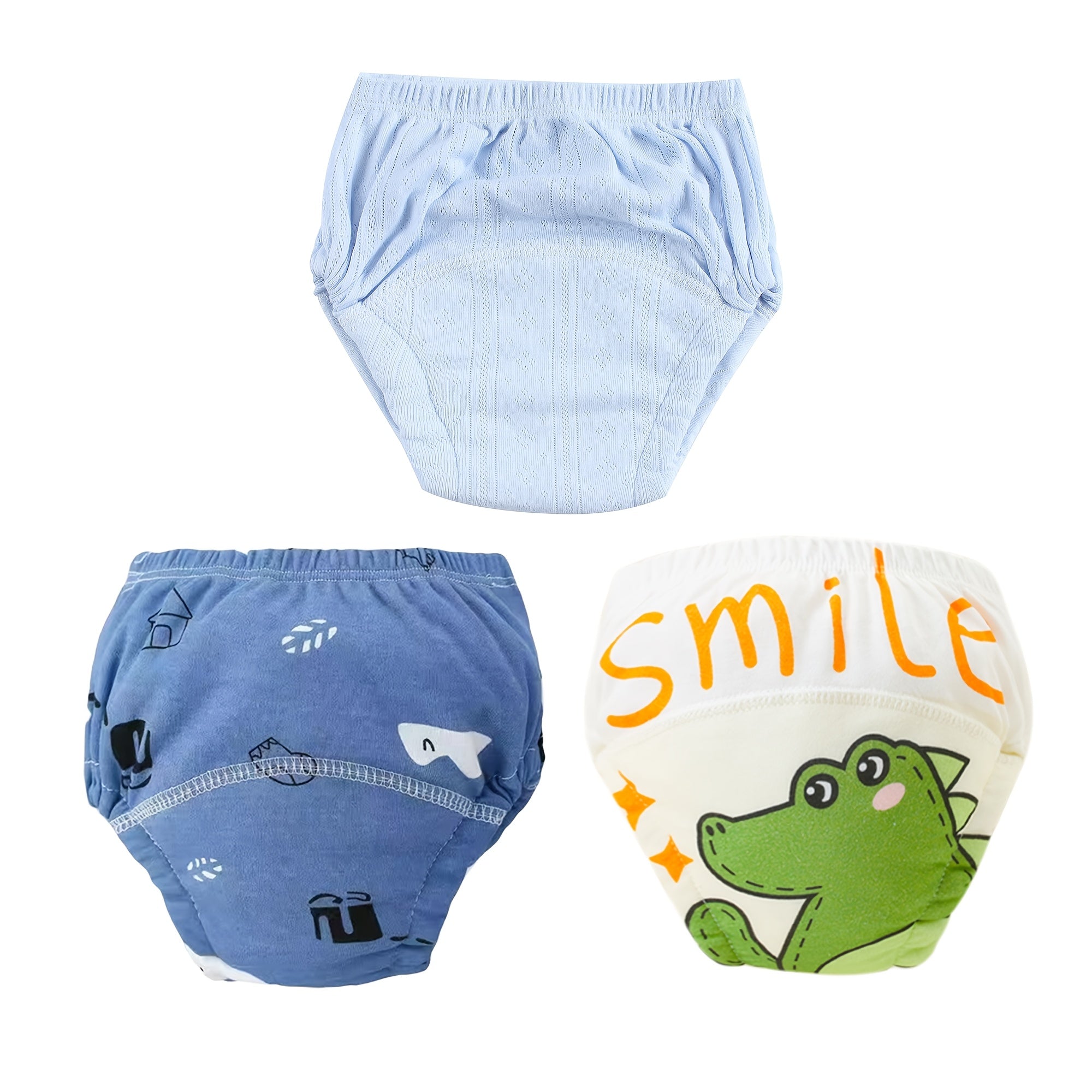 Set of 3 SoftTouch Washable Knit Training Diapers for Potty Training