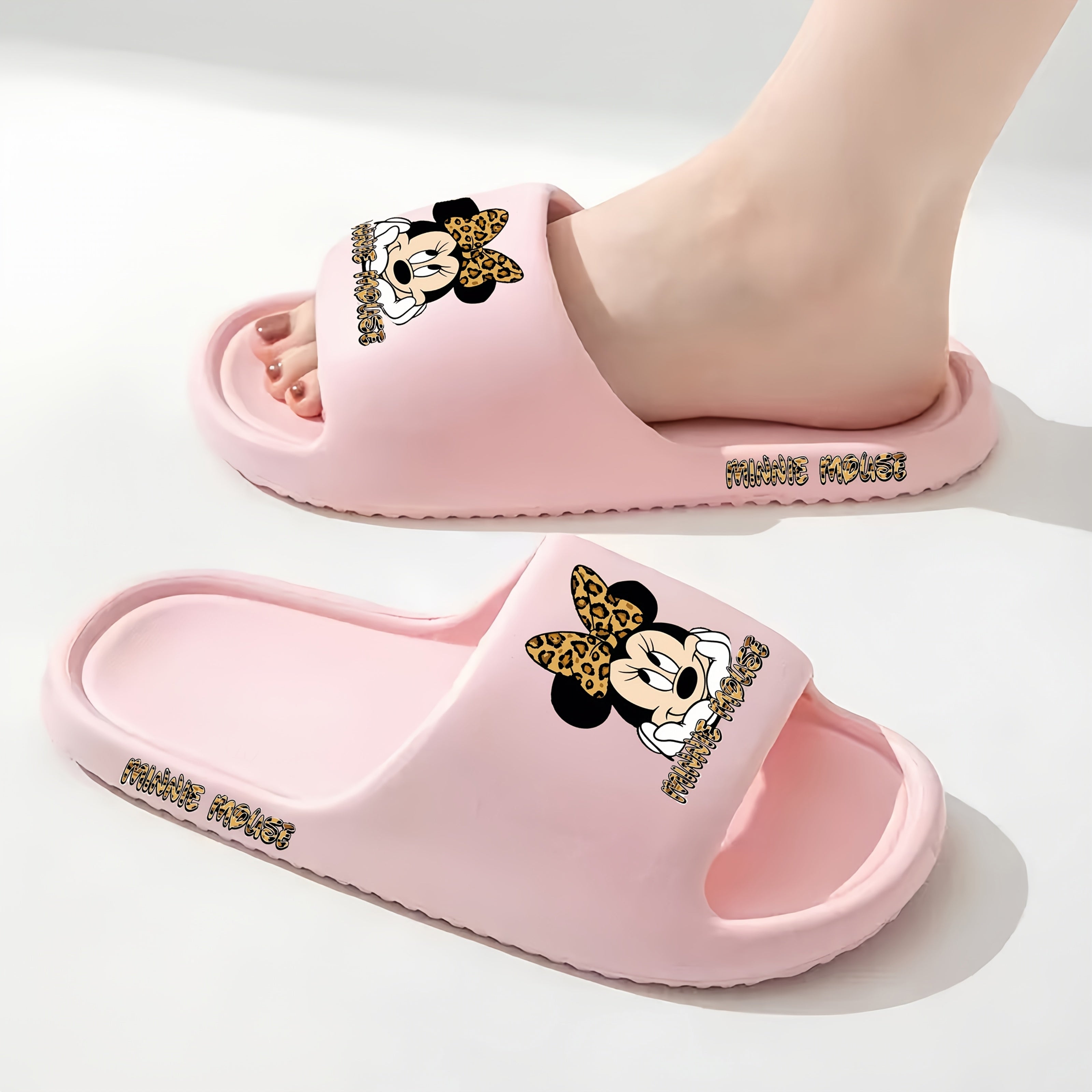 Женские EVA шлепанцы с нескользящей леопардовой расцветкой, летние домашние тапочки