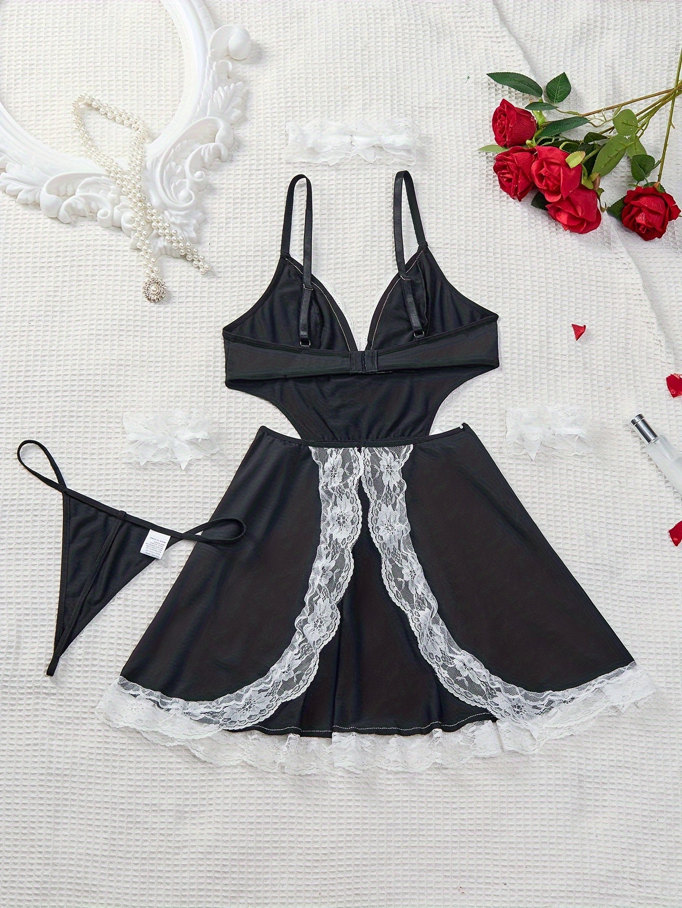 Disfraz de niña sirvienta con accesorios