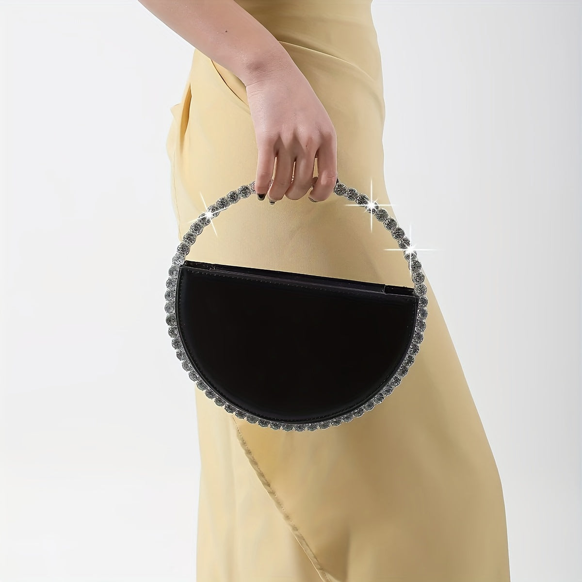 Luxury Evening Purse with Flower Rhinestones Hollow Out Clutch Bag for Wedding Prom Cocktail Party