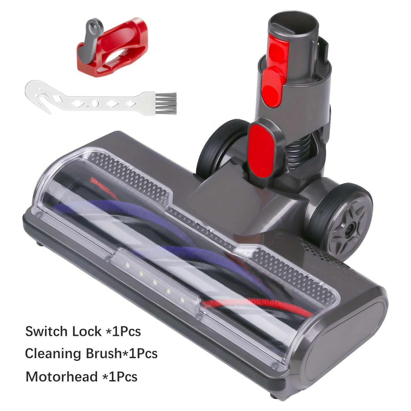 Dyson V7-V15, SV10-SV12 Animal Absolute seriyalari bilan mos keladigan mustahkam plastik pol cho'tkasi boshligi - qattiq pollar uchun simsiz vakuum tozalash vositasi (akkumulyator kiritilmagan)