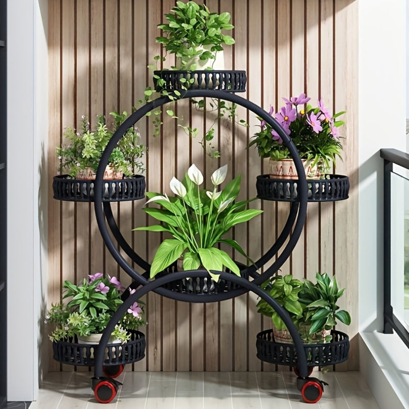 Multi-Layer Iron Flower Stand for Pothos Plants Indoor Outdoor Decor