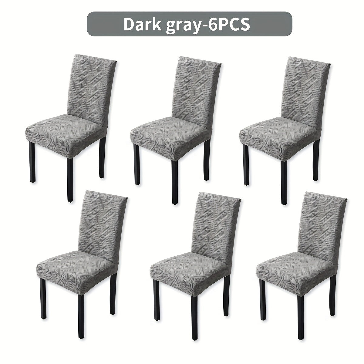 4/6pcs Bohemian Style Jacquard Chair Covers Removable Washable Polyester Spandex