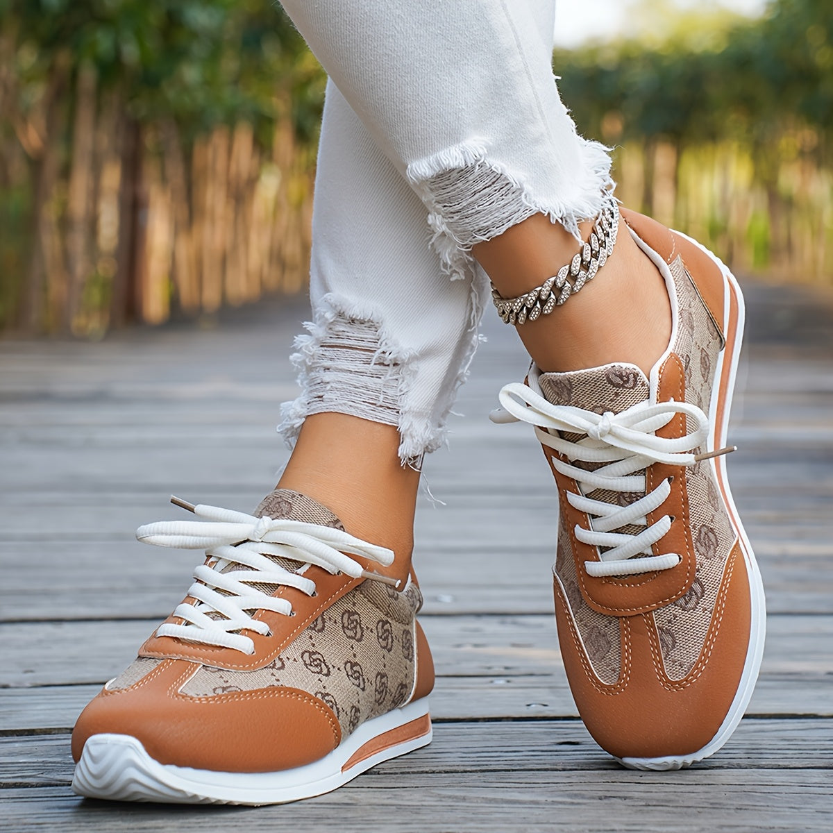 Zapatillas de moda para mujer para todas las estaciones, de caña baja, casuales, con cordones, punta redonda, suela de goma