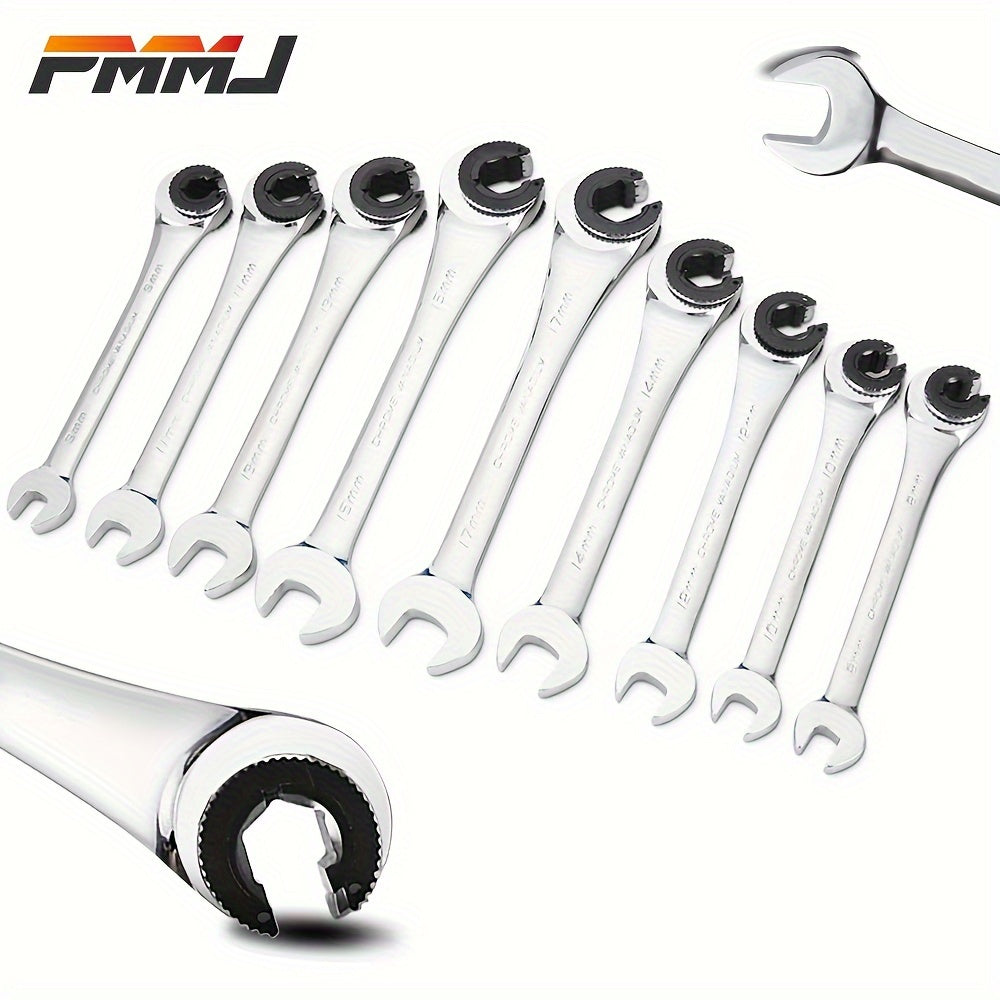 Universal Fixed Head Tubing Ratchet Open End Wrench Combination Tool