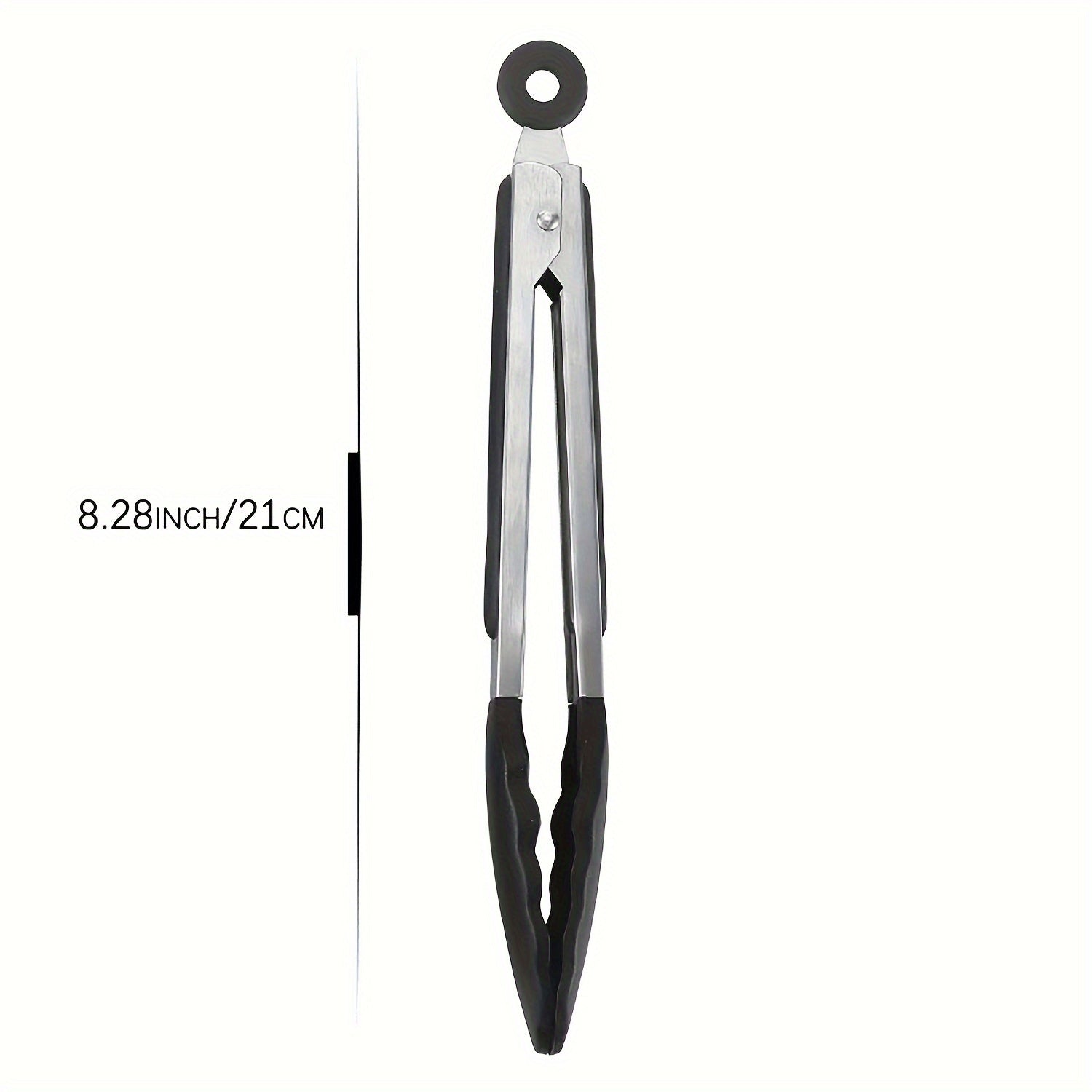 Black and Red Stainless Steel Kitchen Tongs with Silicone Tips, Multiple Sizes