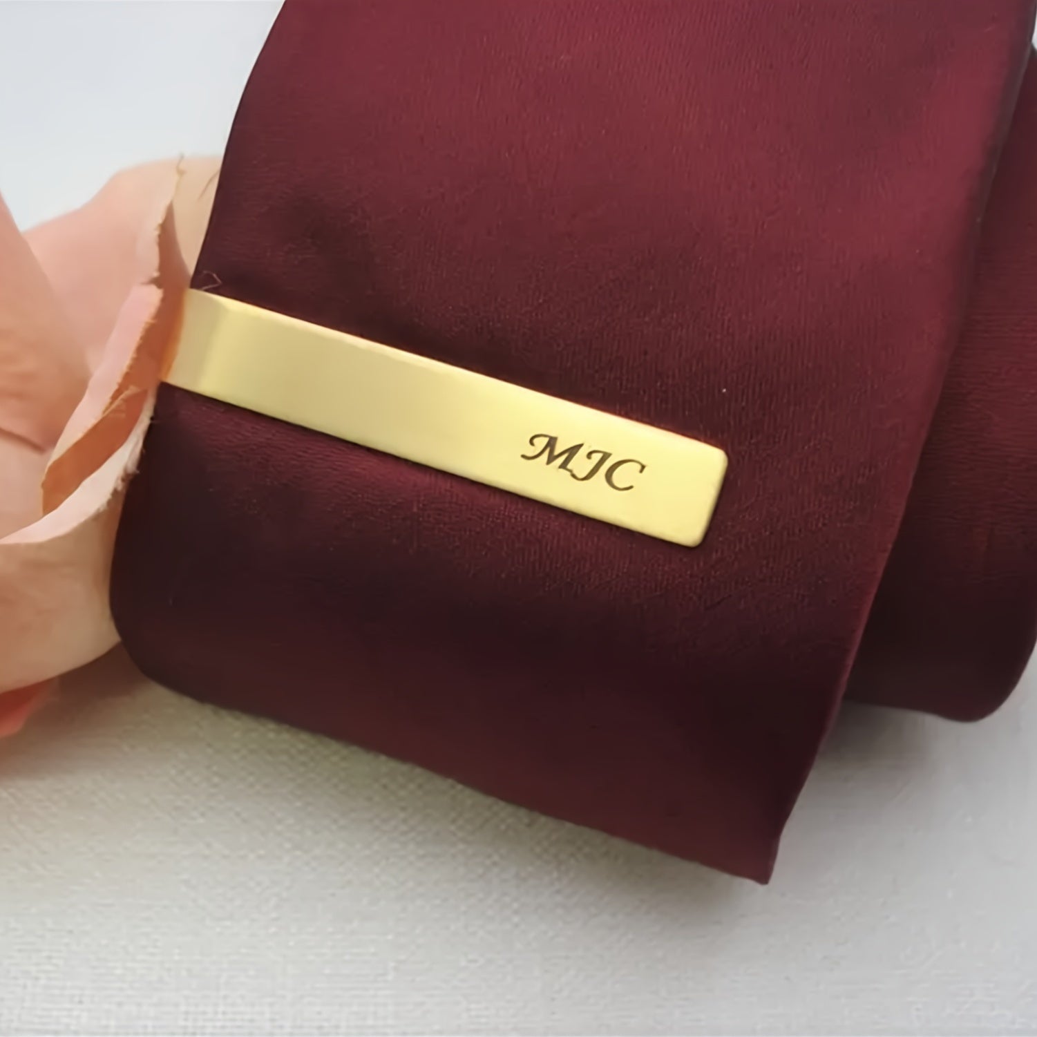 Personalized Men's Tie Clips Engraved Groomsmen Wedding Accessories