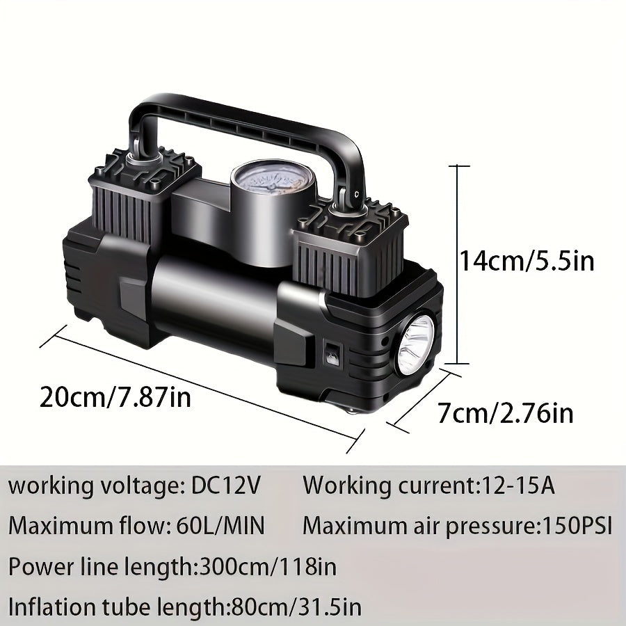 12V portativ yengil to'ldiriladigan pompalar chiroqlari bilan velosiped, mototsikl, sedan va soat ta'mirlash uchun