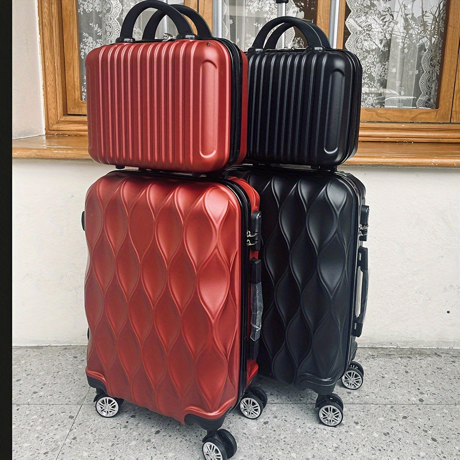 2-Piece ABS Hardside Luggage Set with Spinner Wheels 20 Inch White Lightweight Lockable