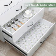 Floral and Grass Pattern EVA Shelf Liner Moisture Resistant Durable Drawer Mat