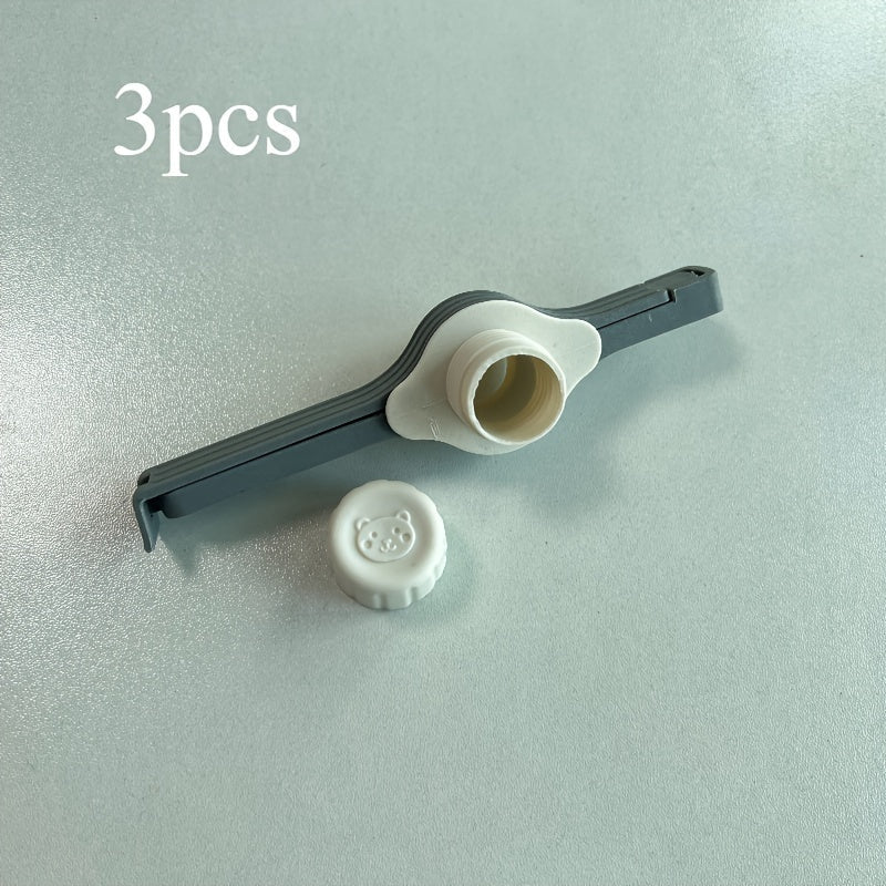 3-Pack Plastic Kitchen Storage Clips with Pour Spout for Food Sealing