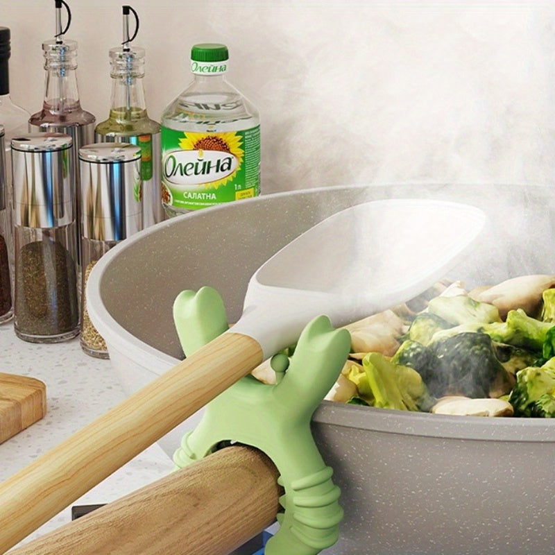 Silicone Spoon Rest Kitchen Utensil Holder Heat-Resistant Spill-Proof