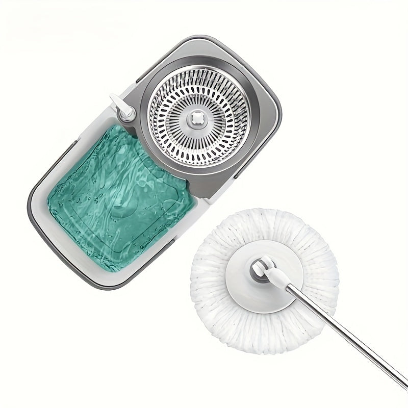 Home Mop and Bucket Set with Rotatable Mop and Double Floor Cleaning System
