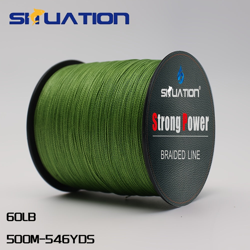Ultra-Durable 499.87m PE Braided Fishing Line 4-Strand Anti-Abrasion Long Cast