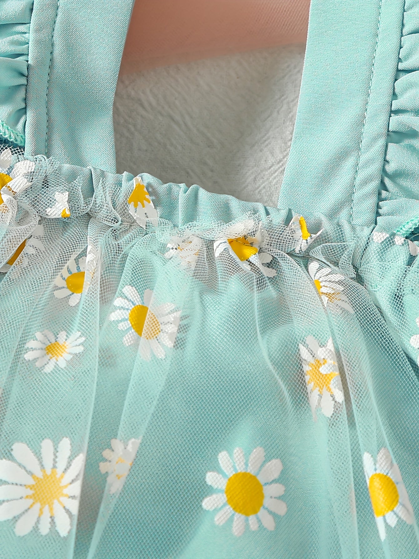 Baby Girls Summer Outfit Daisy Print Bodysuit and Sun Hat Set